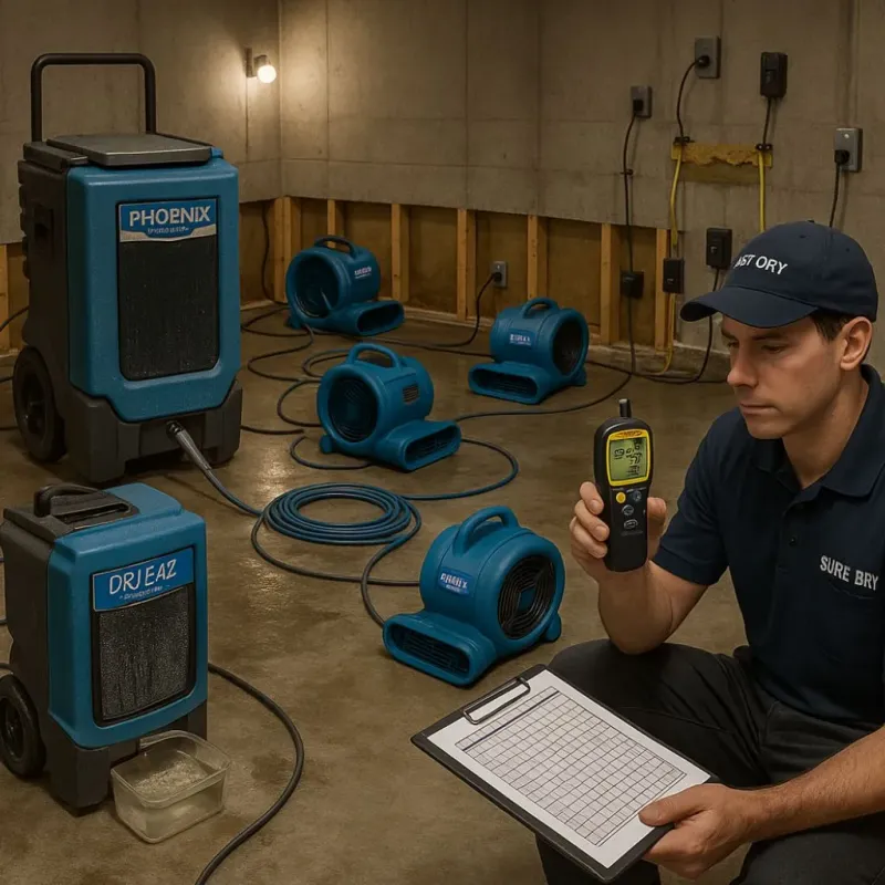 Structural Drying and Dehumidification process in Aventura, FL